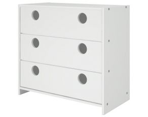 Circles 3 Drawer Chest in White