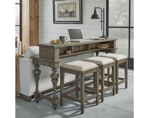 Americana Farmhouse Bar Set in Wirebrushed Dusty Taupe Finish