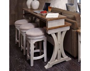 Farmhouse Reimagined Console Bar Set in Antique White Finish