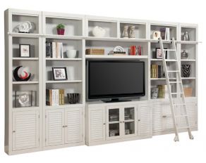 Boca Entertainment and Library Wall Set in Cottage White