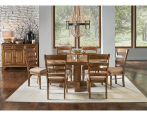 Bennett Pedestal Dining Table Set in Smoky Quartz