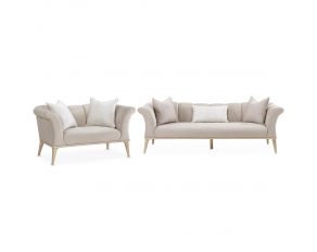 Yvette Porcini Living Room Set in Medium Champagne