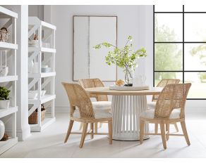 Post Round Dining Set in Greyed Brown