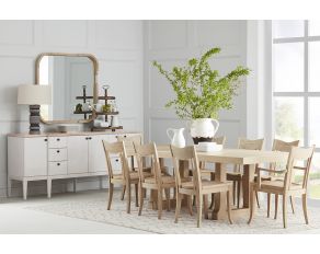 Post Trestle Dining Set in Greyed Brown