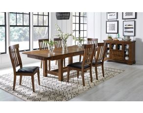 Mariposa Trestle Dining Set in Rustic Whiskey