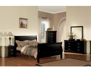 Louis Philippe III Sleigh Bedroom Collections in Black