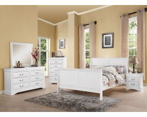 Louis Philippe III Sleigh Bedroom Collections in White