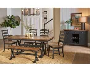 A-America Stone Creek Trestle Dining Set in Two-tone