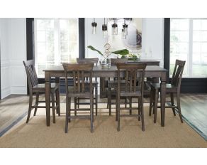 Kingston Gathering Height Leg Dining Set in Dark Grey