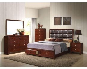 Ilana Storage Bedroom Collections in Brown Cherry