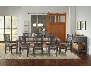 Port Townsend Leg Dining Set in Gull and Seaside Pine