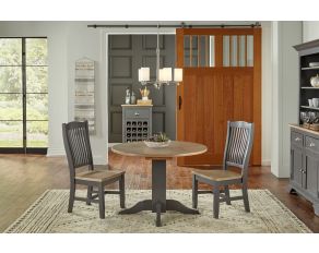 Port Townsend 42-Inch Drop Leaf Round Dining Set in Gull and Seaside Pine