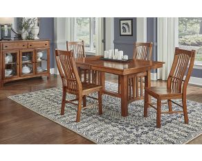 A-America Laurelhurst Mission Trestle Dining Set in Oak