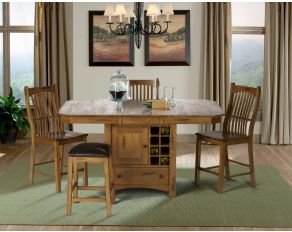 A-America Laurelhurst Mission Gathering Dining Set in Rustic Oak2