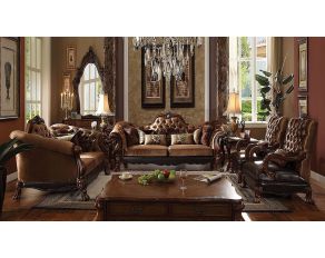 Dresden Living Room Set in Golden Brown and Cherry Oak