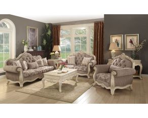 Ragenardus Living Room Set in Gray and Antique White