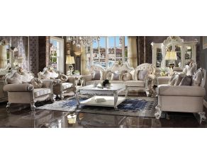 Picardy Living Room Set with Oversized Sofa in Antique Pearl