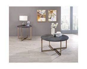 Bromia Occasional Table Set in Black and Champagne