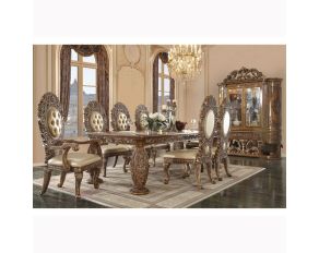 Constantine Rectangular Dining Set in Brown and Gold Finish