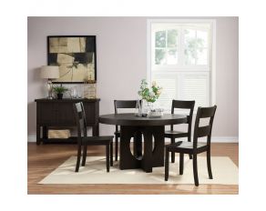 Haddie Round Dining Set in Distressed Walnut