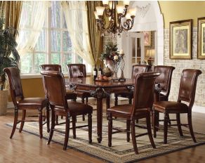 Winfred Leg Counter Height Dining Room Set in Cherry