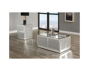 Lavina Mirrored Occasional Table Set with Faux Diamonds