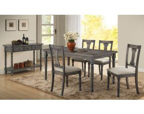 Wallace Rectangular Leg Dining Room Set in Weathered Gray