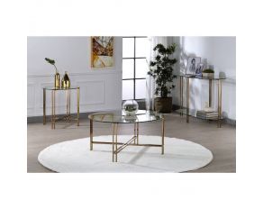 Veises Coffee Table Living Room Set in Champagne