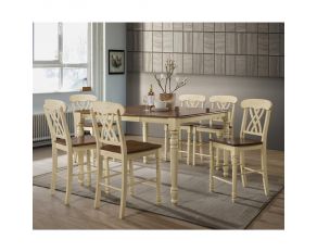 Dylan Counter Height Dining Set in Buttermilk and Oak