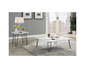 Telestis Coffee Table Set in White Marble and Black