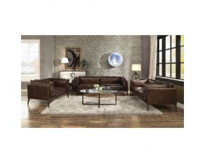 Porchester Living Room Set in Distress Chocolate Top Grain Leather