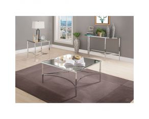 Petunia Coffee Table Set in Chrome and Mirror