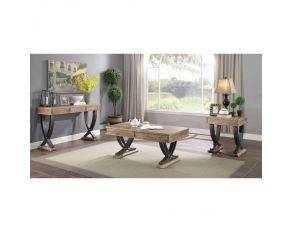 Pellio Coffee Table Set in Antique Oak and Black