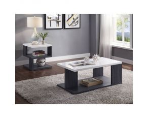 Pancho Coffee Table Set in Gray and White High Gloss