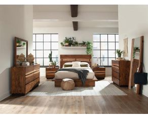 Winslow Platform Bedroom Set in Smokey Walnut and Coffee Bean