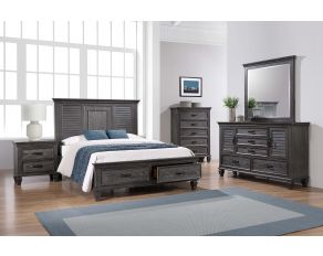 Franco Platform Storage Bedroom Set in Weathered Sage