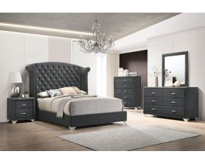Melody Upholstered Bedroom Set in Grey