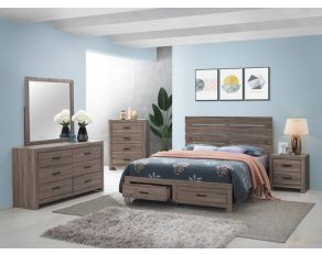 Brantford Storage Bedroom Set in Barrel Oak