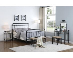 Livingston Panel Metal Bedroom Set in Dark Bronze