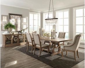 Brockway Cove Trestle Dining Room Set in Barley Brown