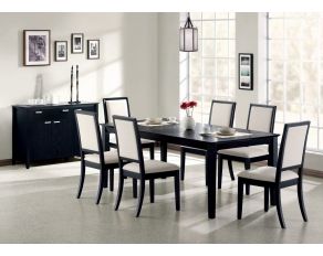 Louise Rectangular Dining Room Set in Black