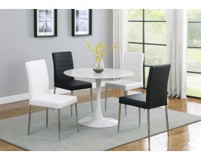 Vance Pedestal Dining Room Set in Chrome