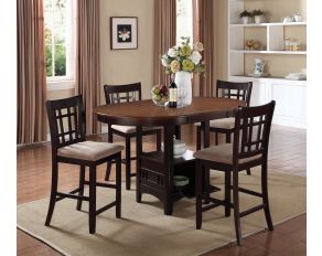 Lavon Oval Dining Room Set in Light Chestnut And Espresso