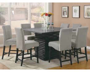 Stanton Counter Height Pedestal Dining Room Set in Black