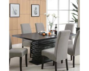 Stanton Rectangular Pedestal Dining Room Set in Black