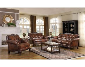 Victoria Living Room Set in Tri-Tone And Warm Brown