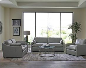 Grayson Sloped Arm Living Room Set in Grey