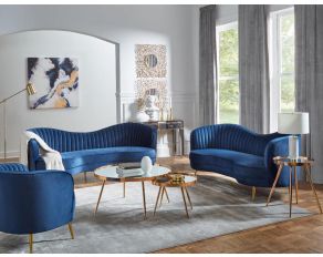 Sophia Living Room Set in Blue