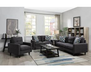 Watsonville Tufted Back Living Room Set in Grey