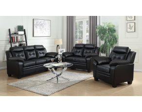 Finley Living Room Set in Black